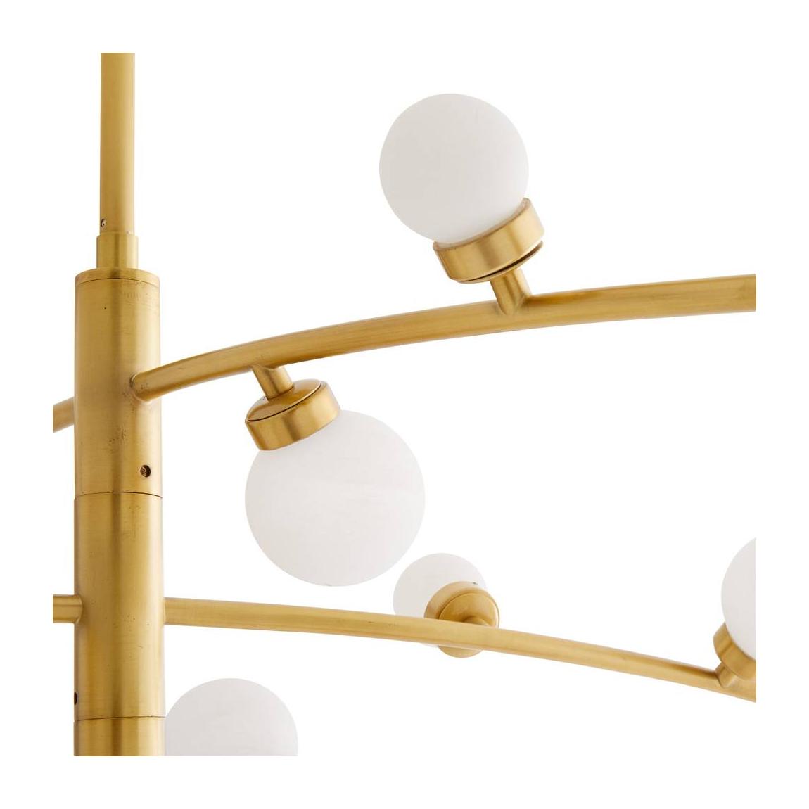Antique Brass Opal Globe LED Chandelier
