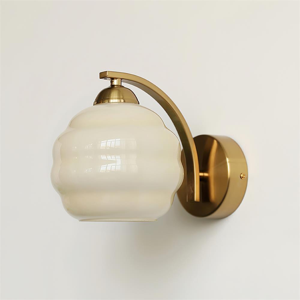 Art Deco Glass Wall Light / Set of 2 / Chrome+White