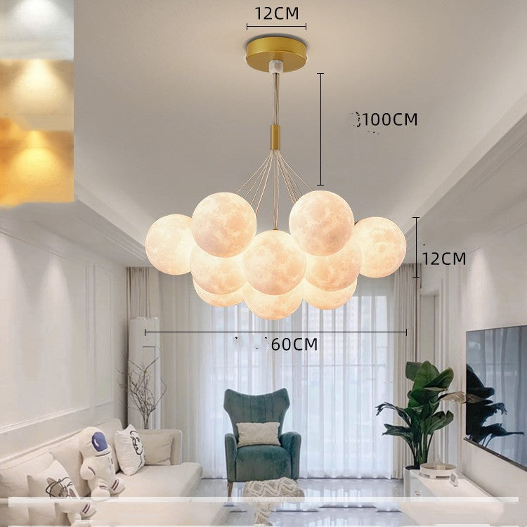 Nordic Moon Bubble LED Chandelier