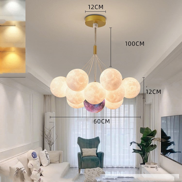 Nordic Moon Bubble LED Chandelier