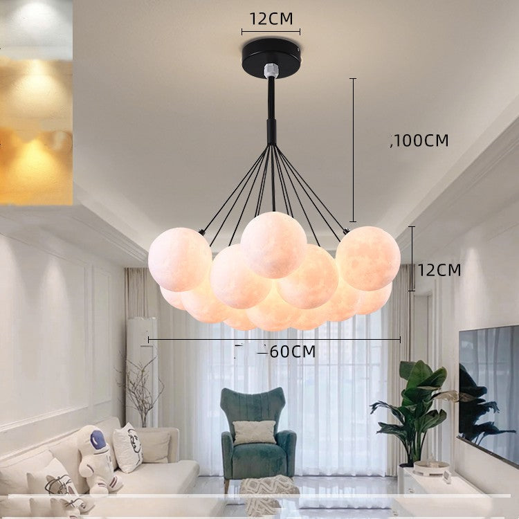 Nordic Moon Bubble LED Chandelier