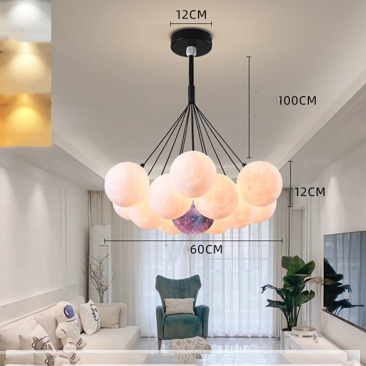 Nordic Moon Bubble LED Chandelier