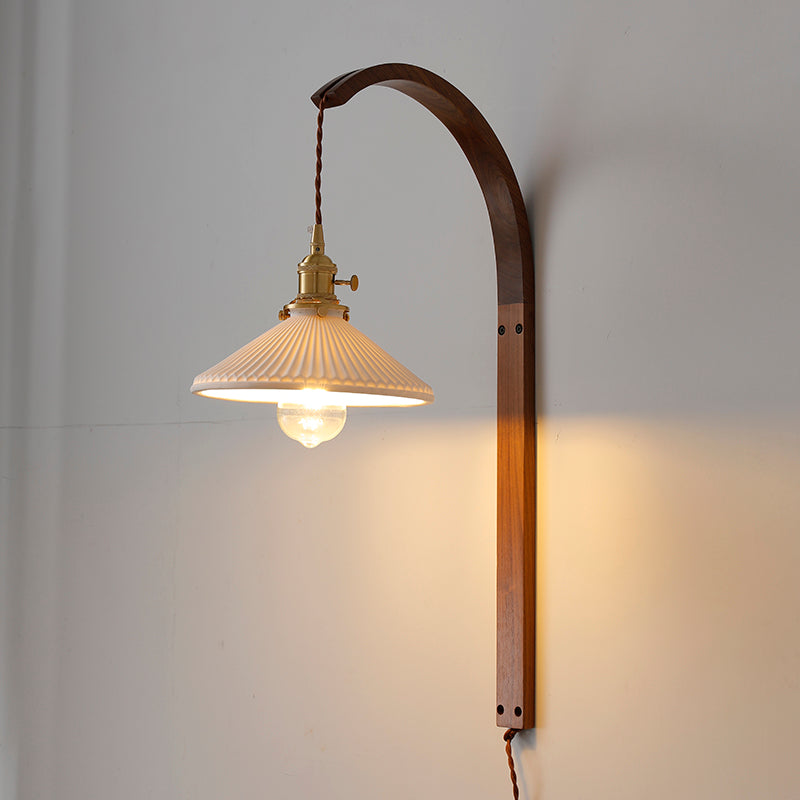 Black Walnut Bedside Wall Light