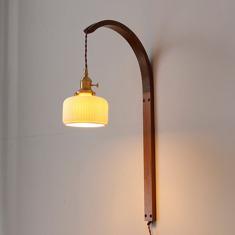 Black Walnut Bedside Wall Light