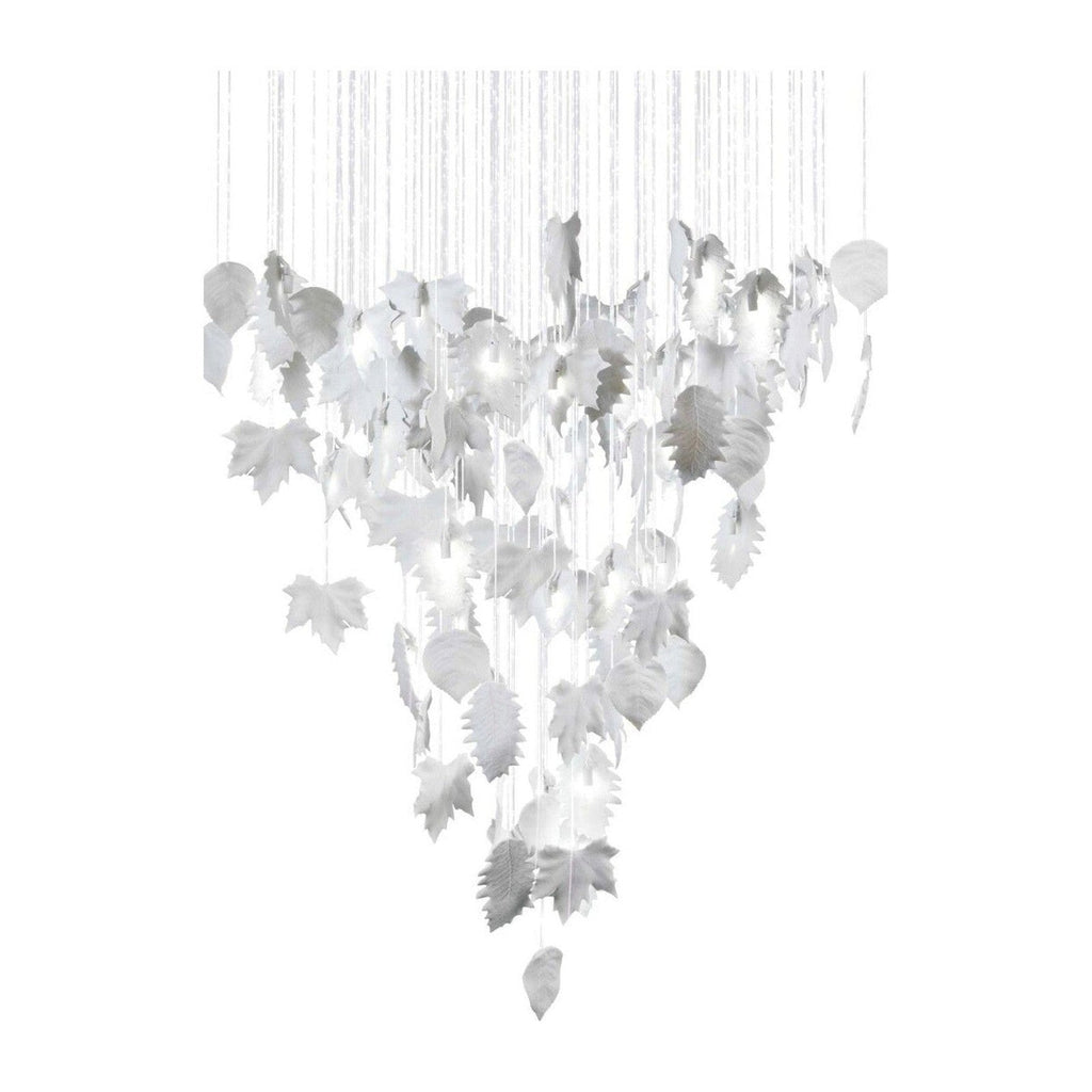 Cascading White Porcelain Fiber Optic Chandelier