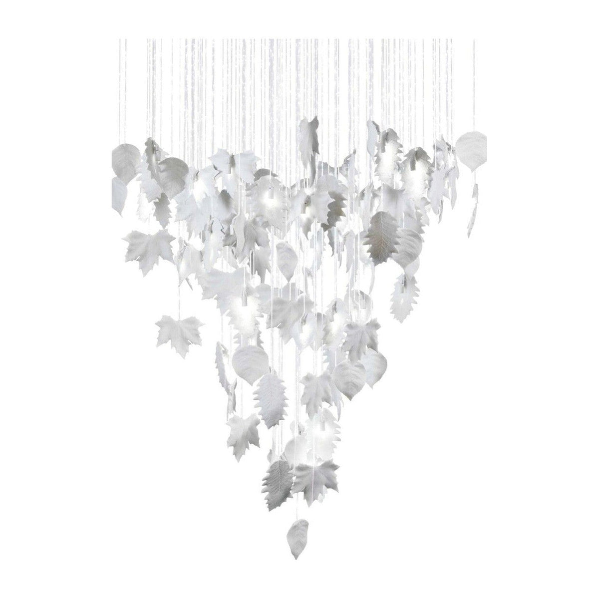Cascading White Porcelain Fiber Optic Chandelier