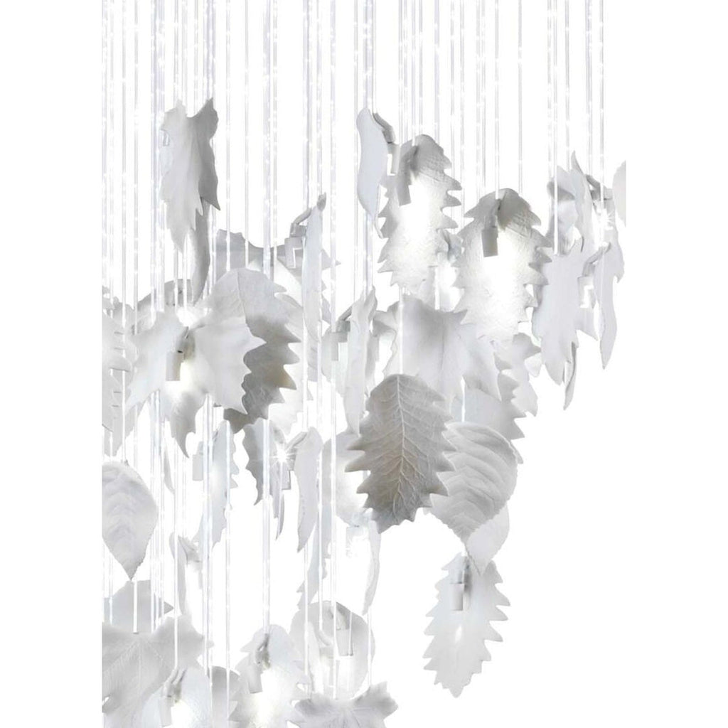 Cascading White Porcelain Fiber Optic Chandelier
