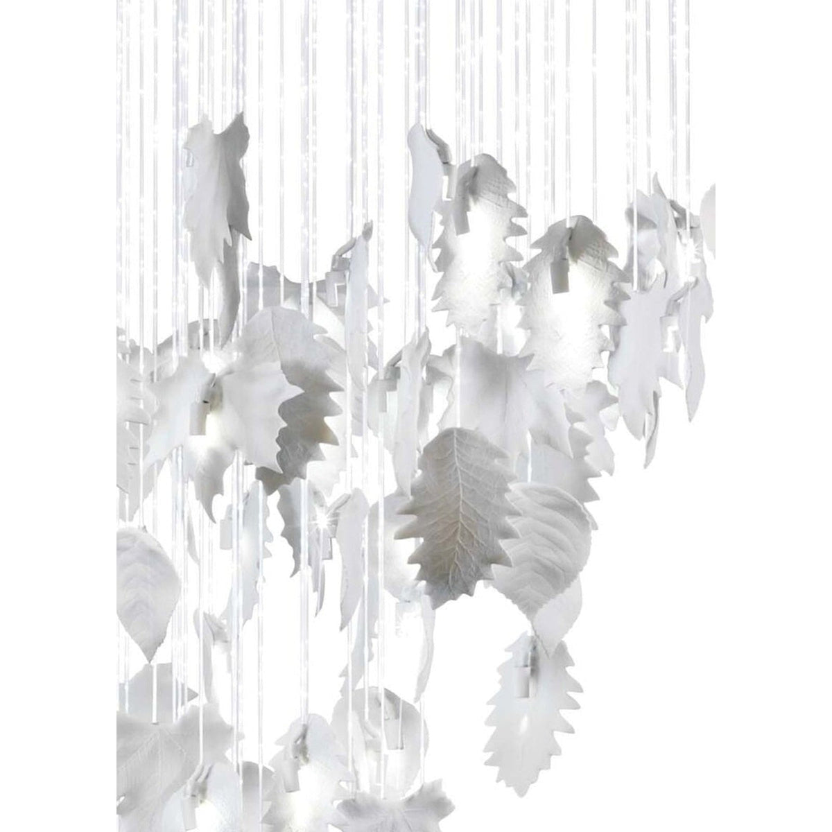 Cascading White Porcelain Fiber Optic Chandelier