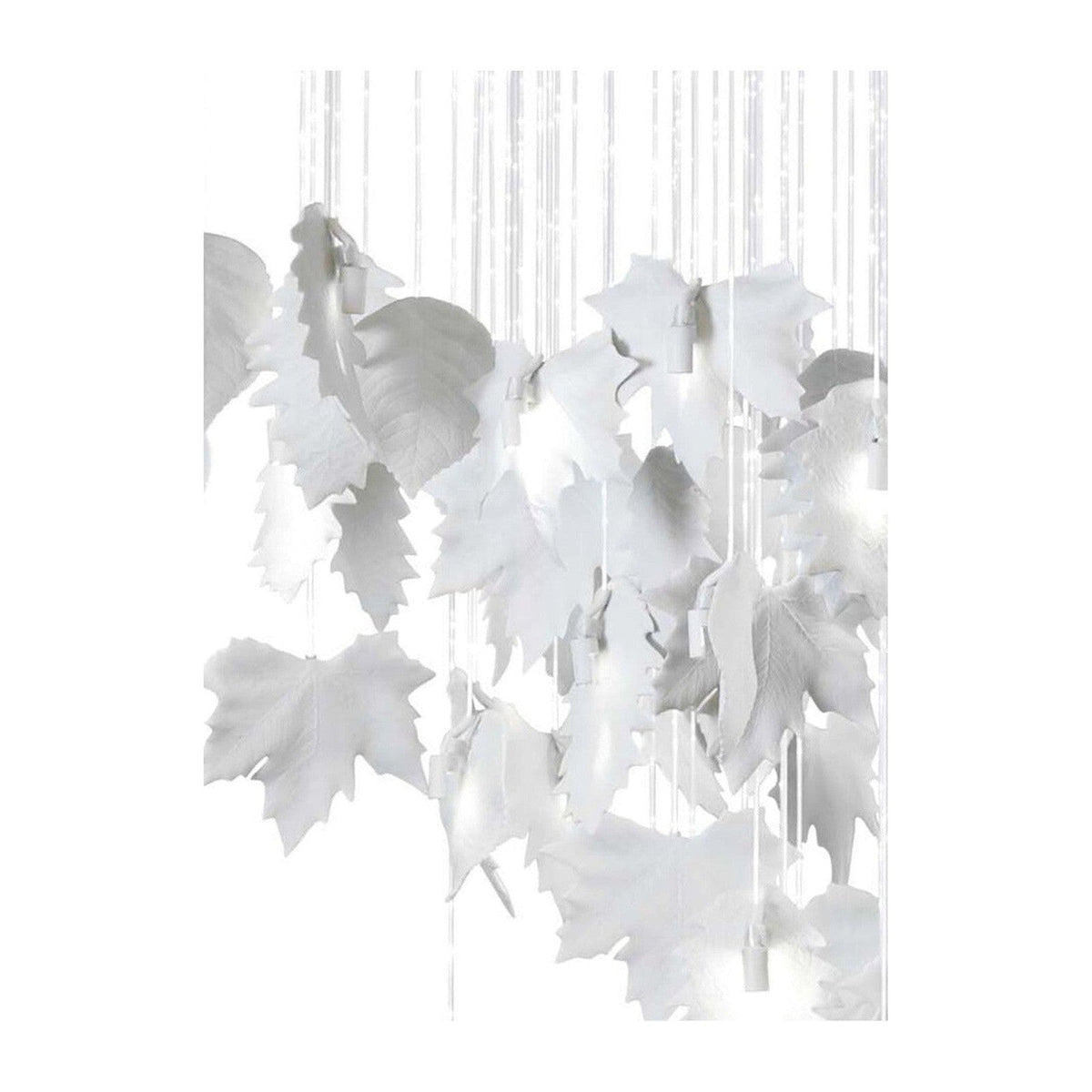 Cascading White Porcelain Fiber Optic Chandelier