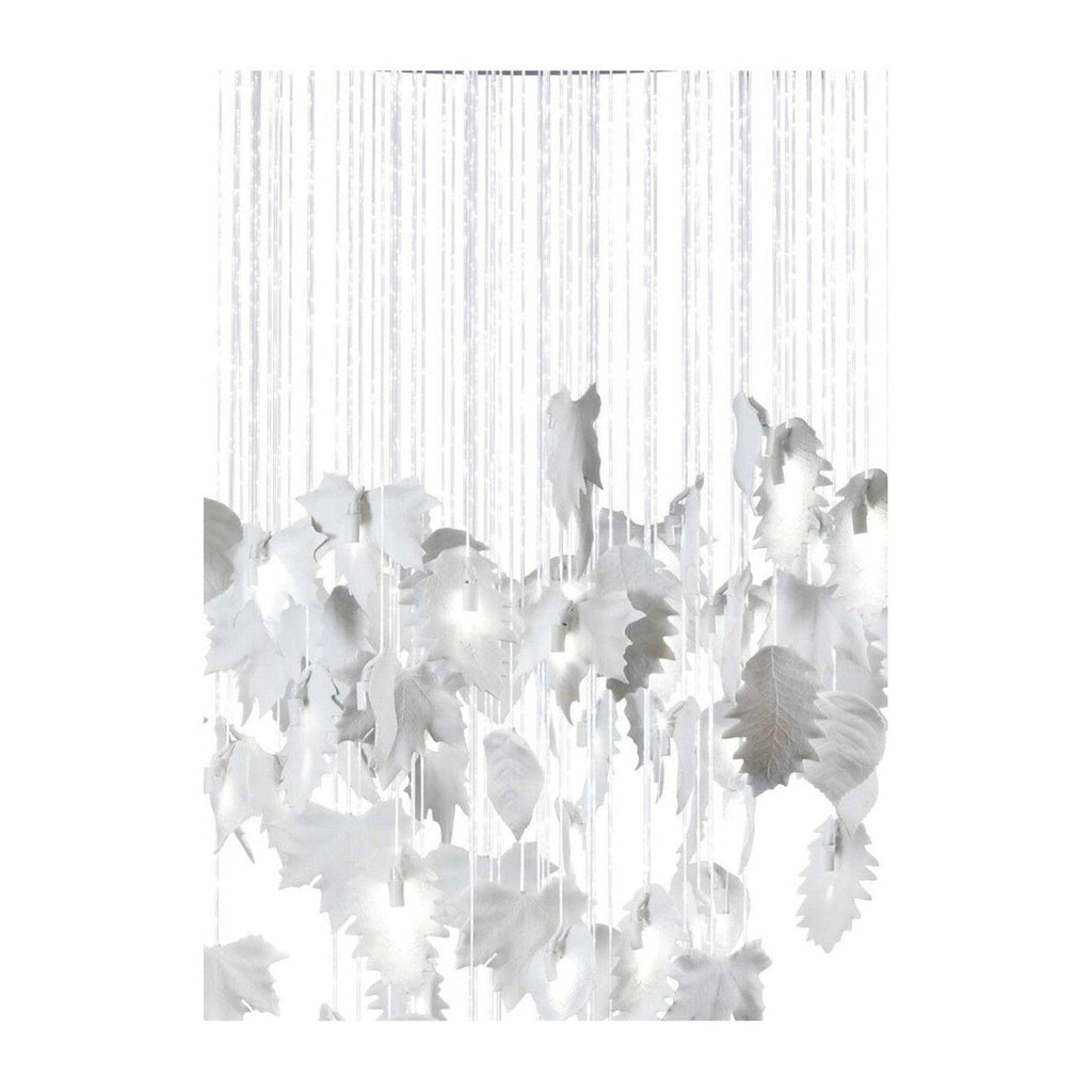 Cascading White Porcelain Fiber Optic Chandelier