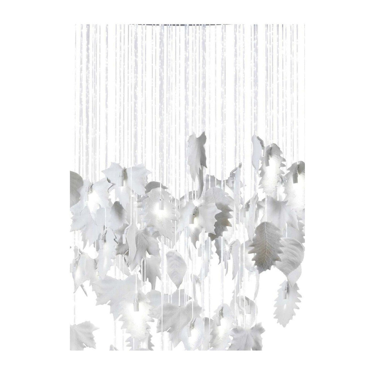 Cascading White Porcelain Fiber Optic Chandelier