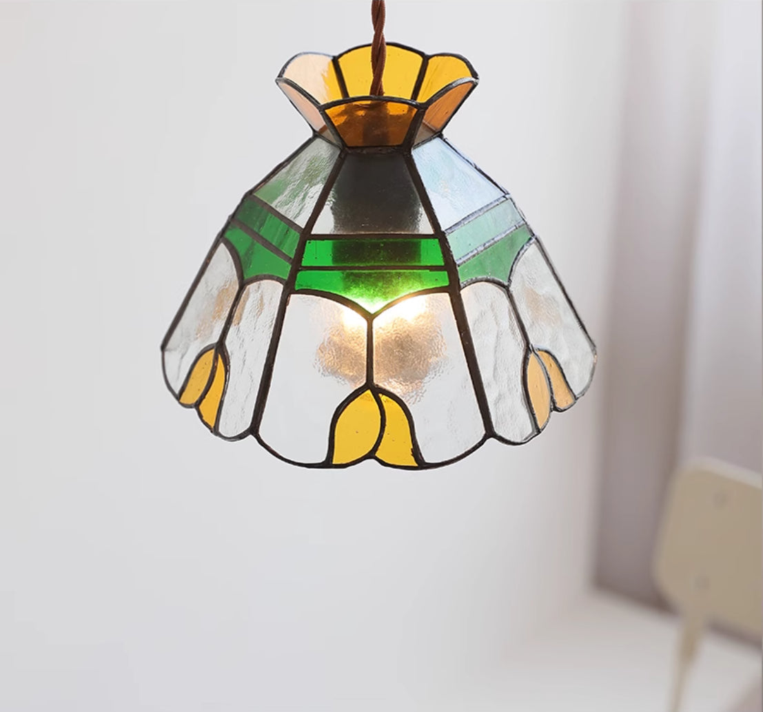 Handmade Coloured Glass Pendant Light