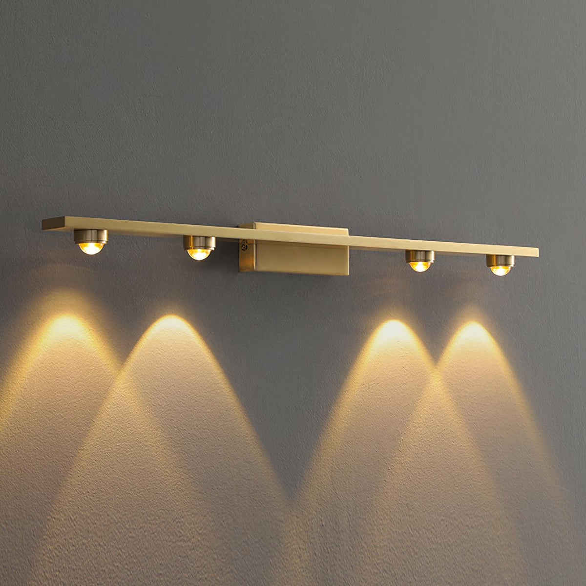 Compact Brass Glass LED Wall Light