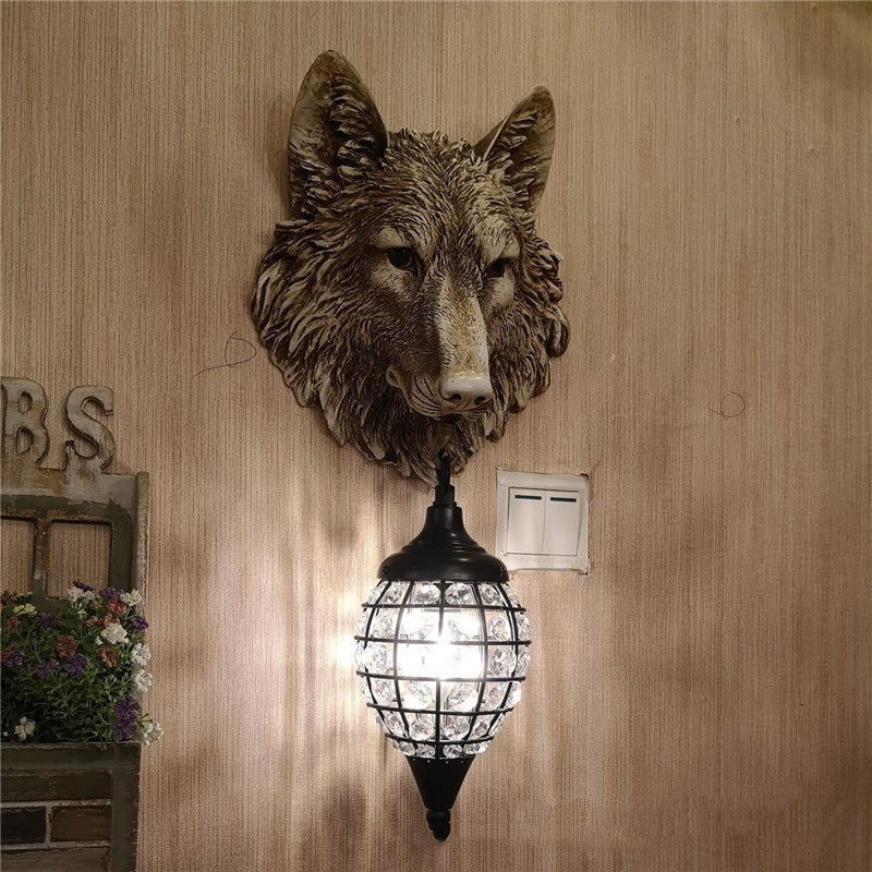 Country Retro Resin Wall Lamp for Bars and Cafés
