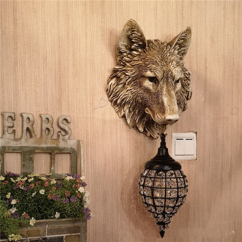 Country Retro Resin Wall Lamp for Bars and Cafés