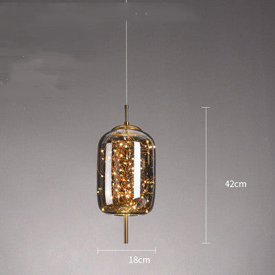 Small Glass Pendant Light for Bedside and Restaurants