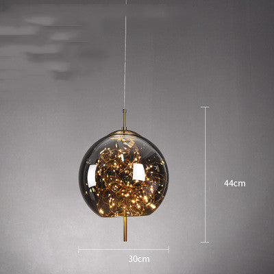 Small Glass Pendant Light for Bedside and Restaurants