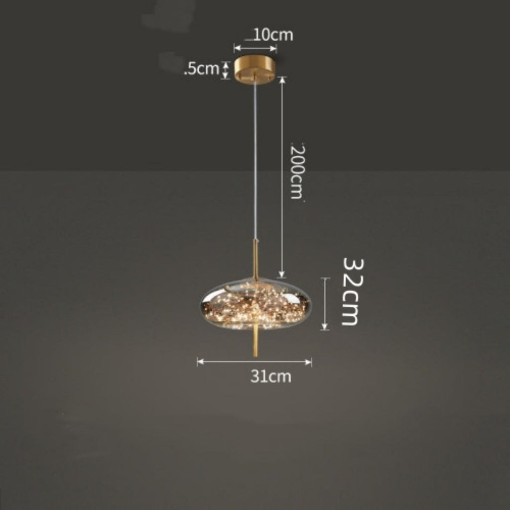 Small Glass Pendant Light for Bedside and Restaurants