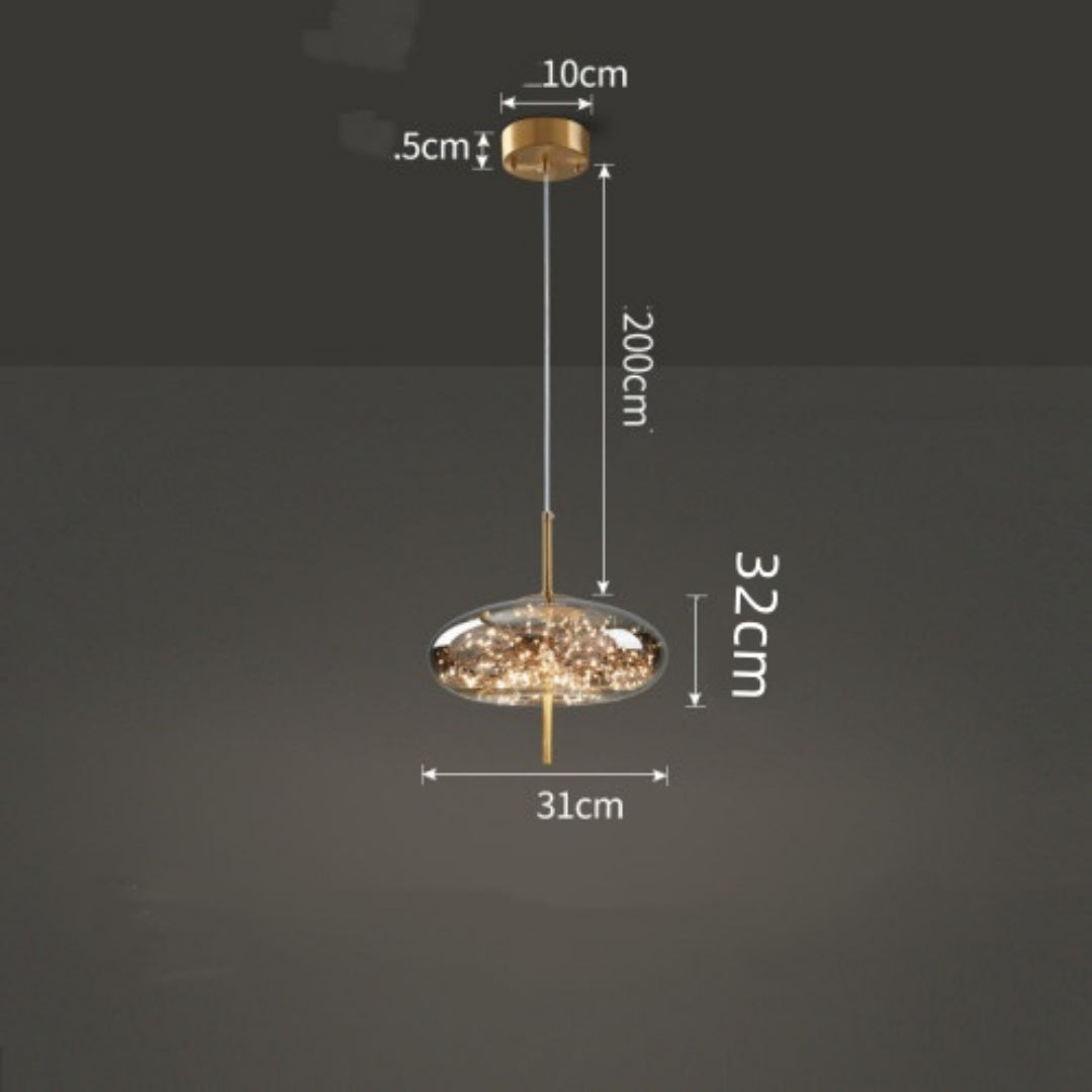 Small Glass Pendant Light for Bedside and Restaurants