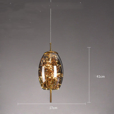 Small Glass Pendant Light for Bedside and Restaurants