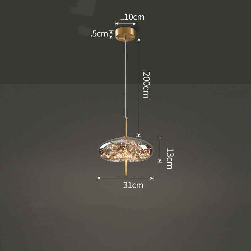 Small Glass Pendant Light for Bedside and Restaurants