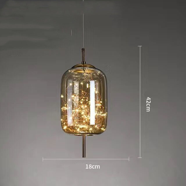 Small Glass Pendant Light for Bedside and Restaurants