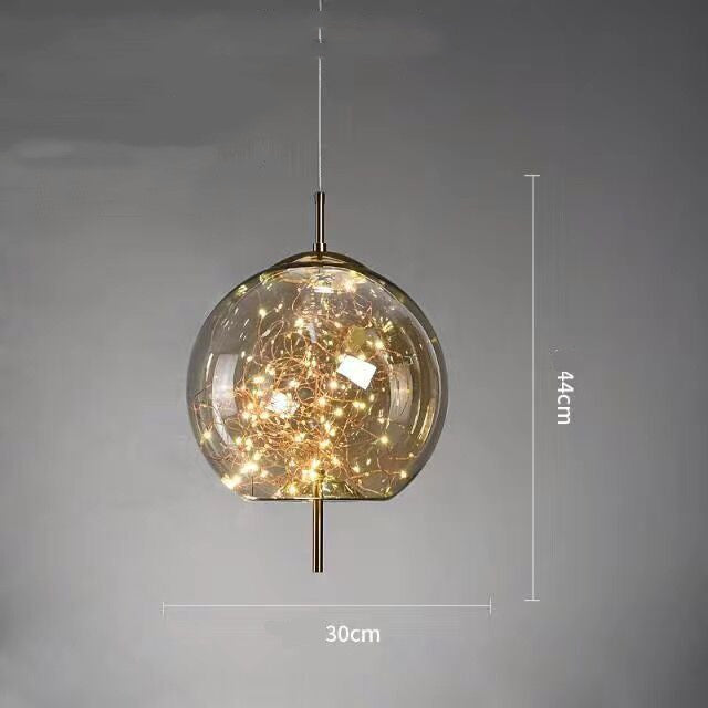 Small Glass Pendant Light for Bedside and Restaurants
