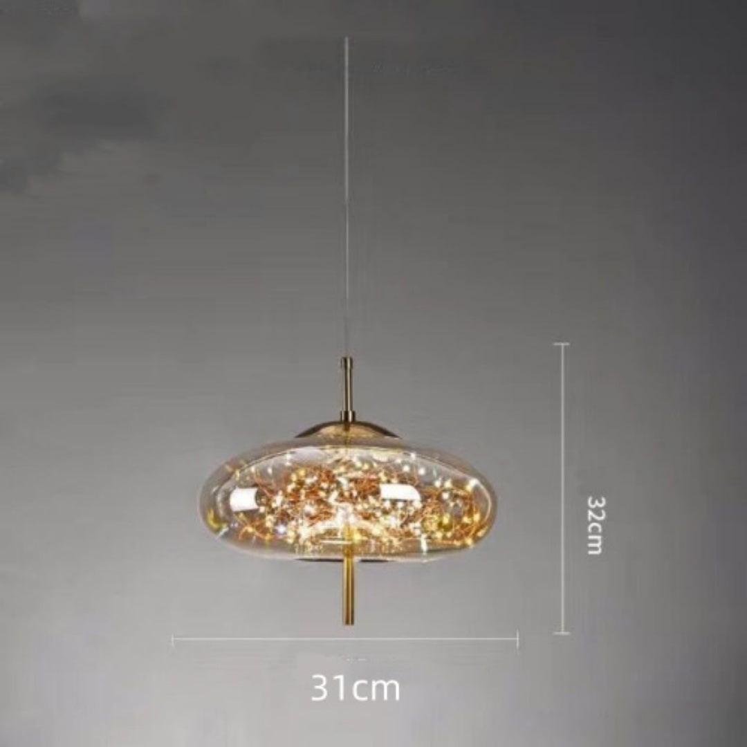 Small Glass Pendant Light for Bedside and Restaurants