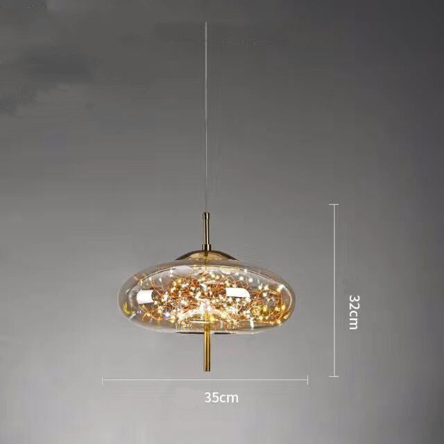Small Glass Pendant Light for Bedside and Restaurants