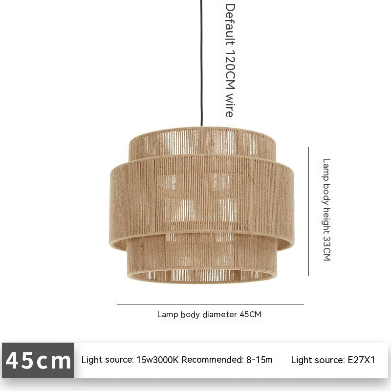 Handwoven Retro Pendant Light for Living Rooms and Bedrooms