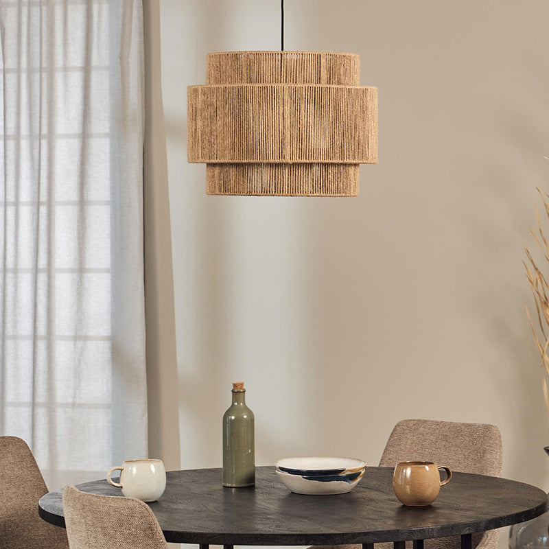 Handwoven Retro Pendant Light for Living Rooms and Bedrooms