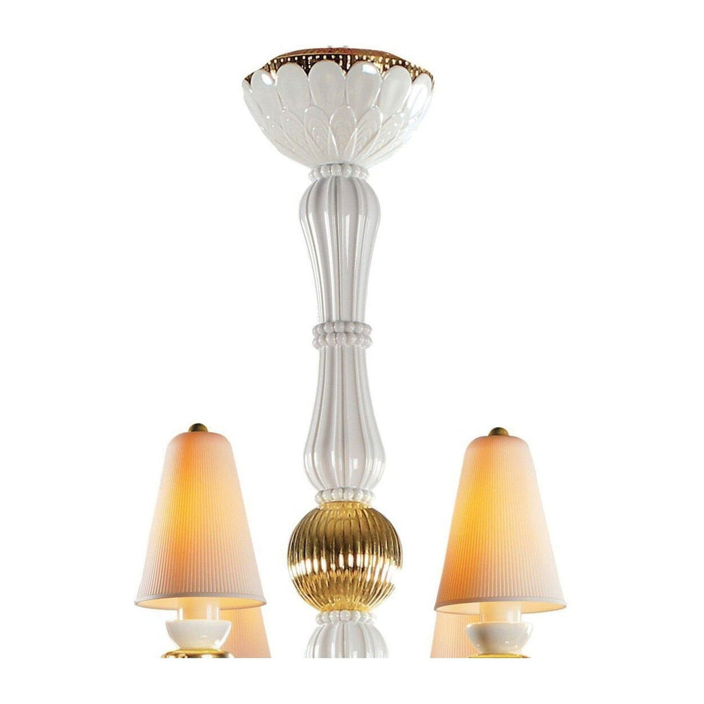Eight-Light Porcelain Botanical Chandelier / Ocean