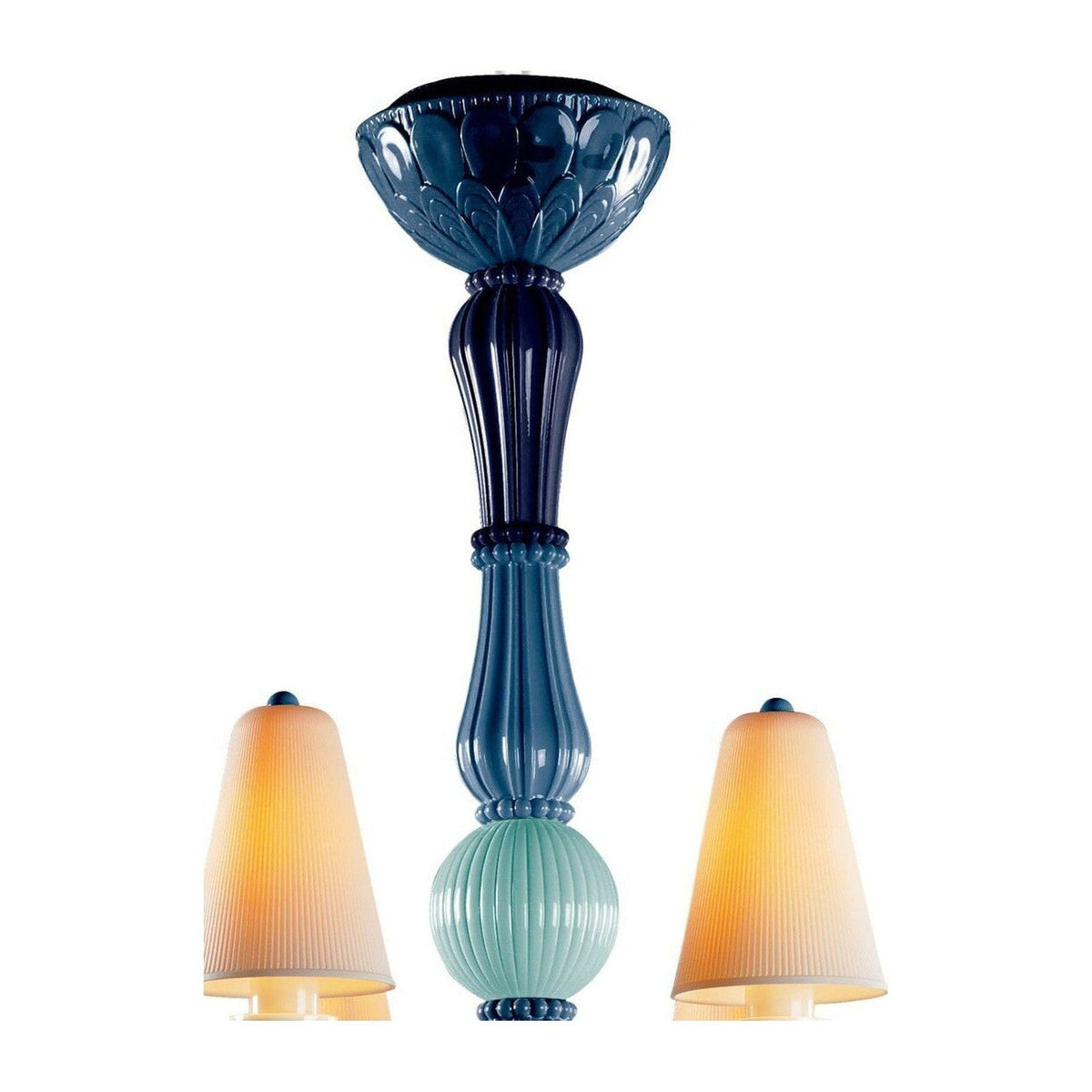 Eight-Light Porcelain Botanical Chandelier