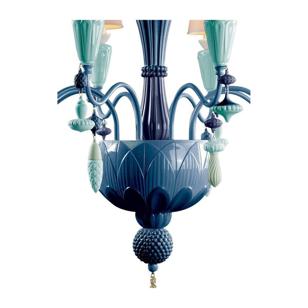 Eight-Light Porcelain Botanical Chandelier
