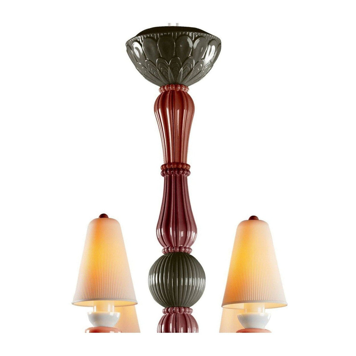 Eight-Light Porcelain Botanical Chandelier