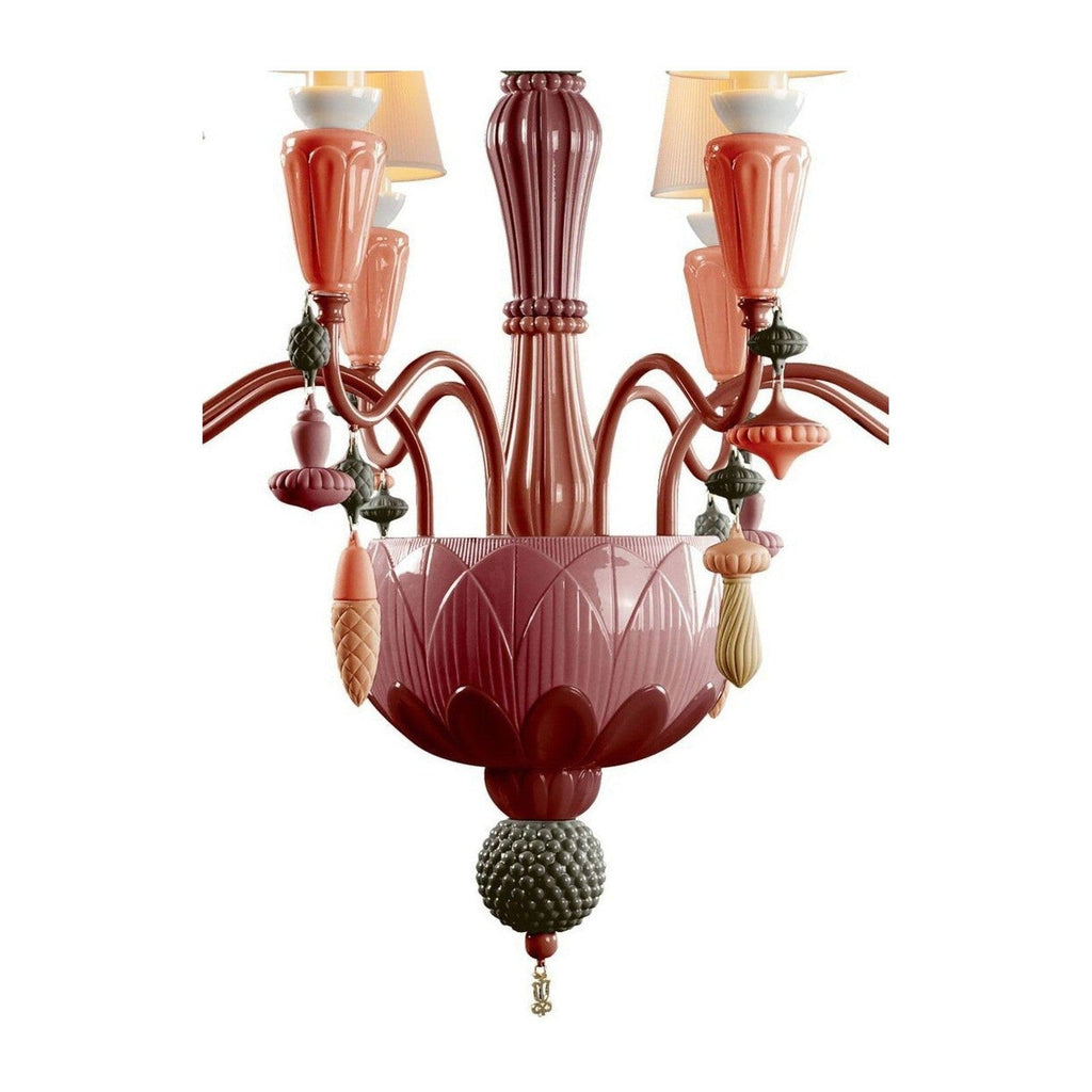 Eight-Light Porcelain Botanical Chandelier