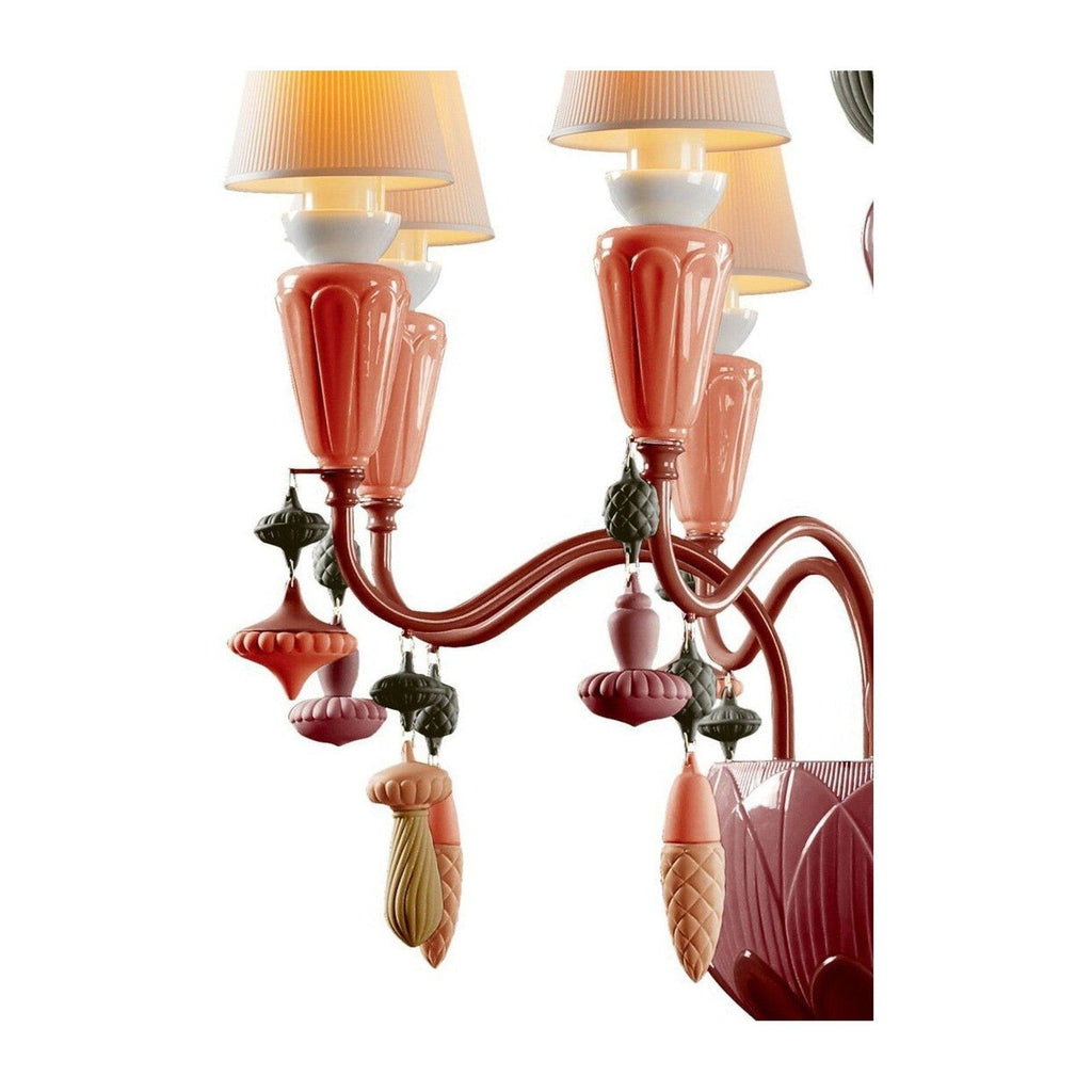 Eight-Light Porcelain Botanical Chandelier