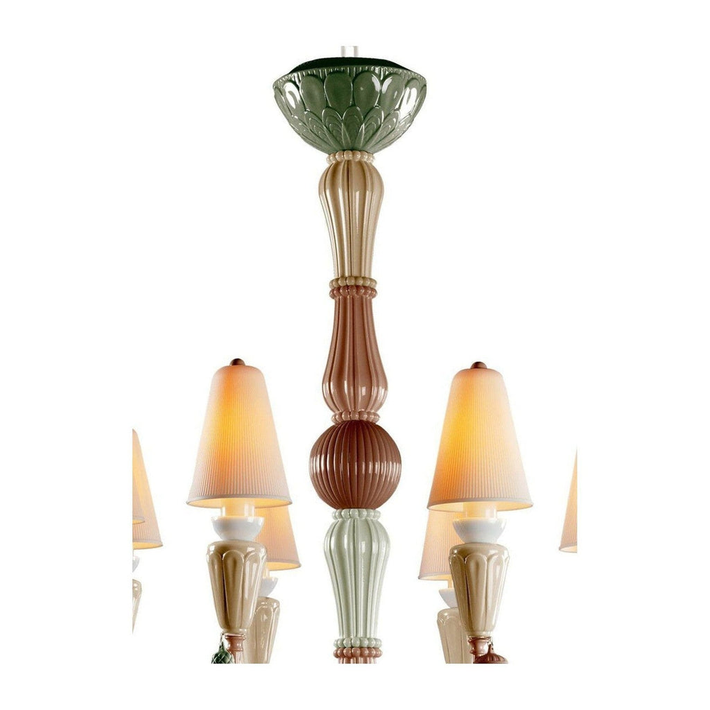 Eight-Light Porcelain Botanical Chandelier