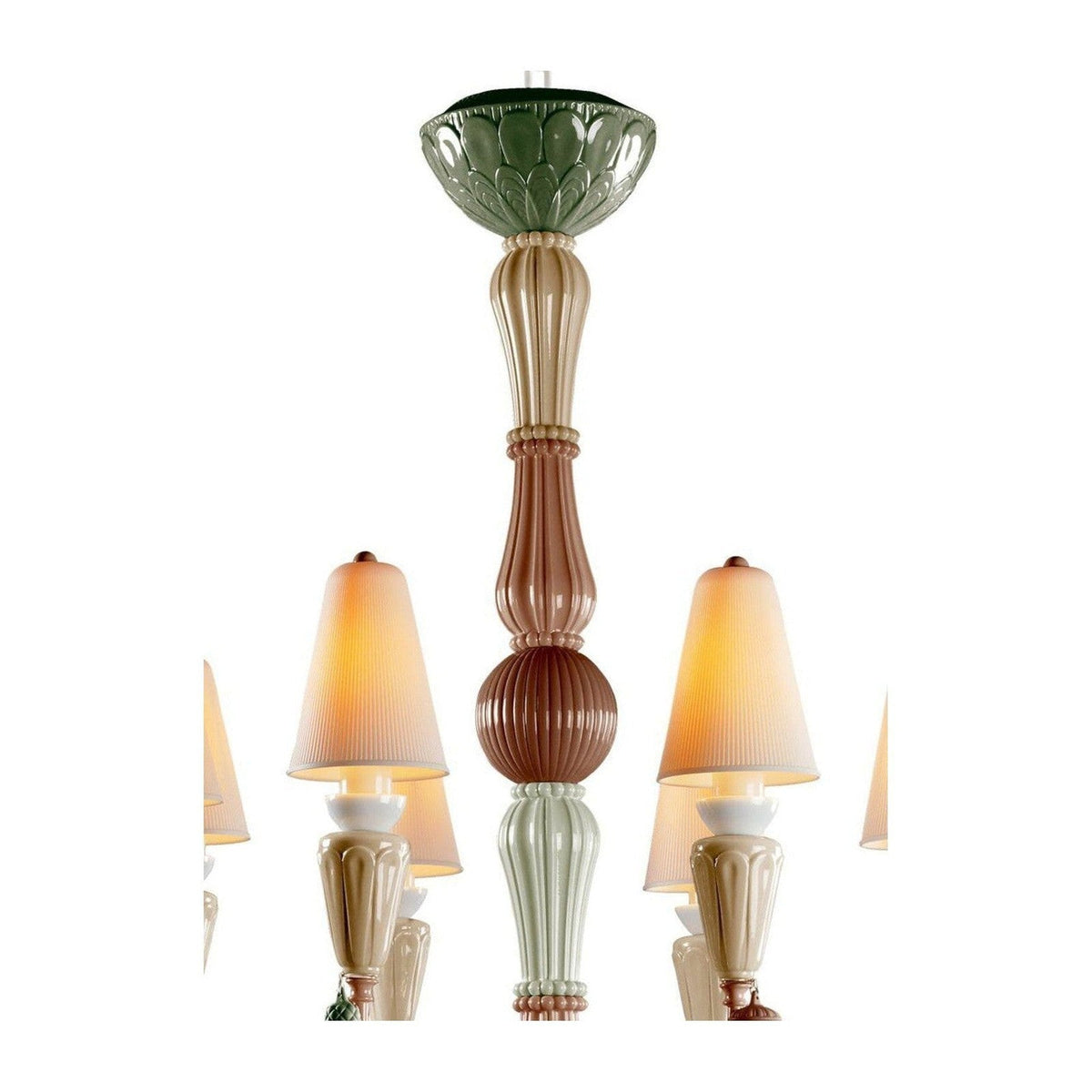 Eight-Light Porcelain Botanical Chandelier