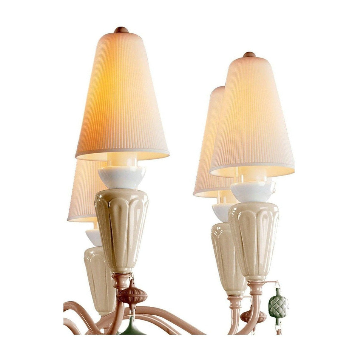 Eight-Light Porcelain Botanical Chandelier