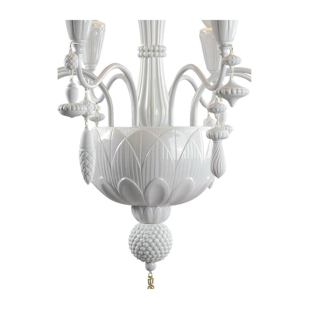 Eight-Light Porcelain Botanical Chandelier