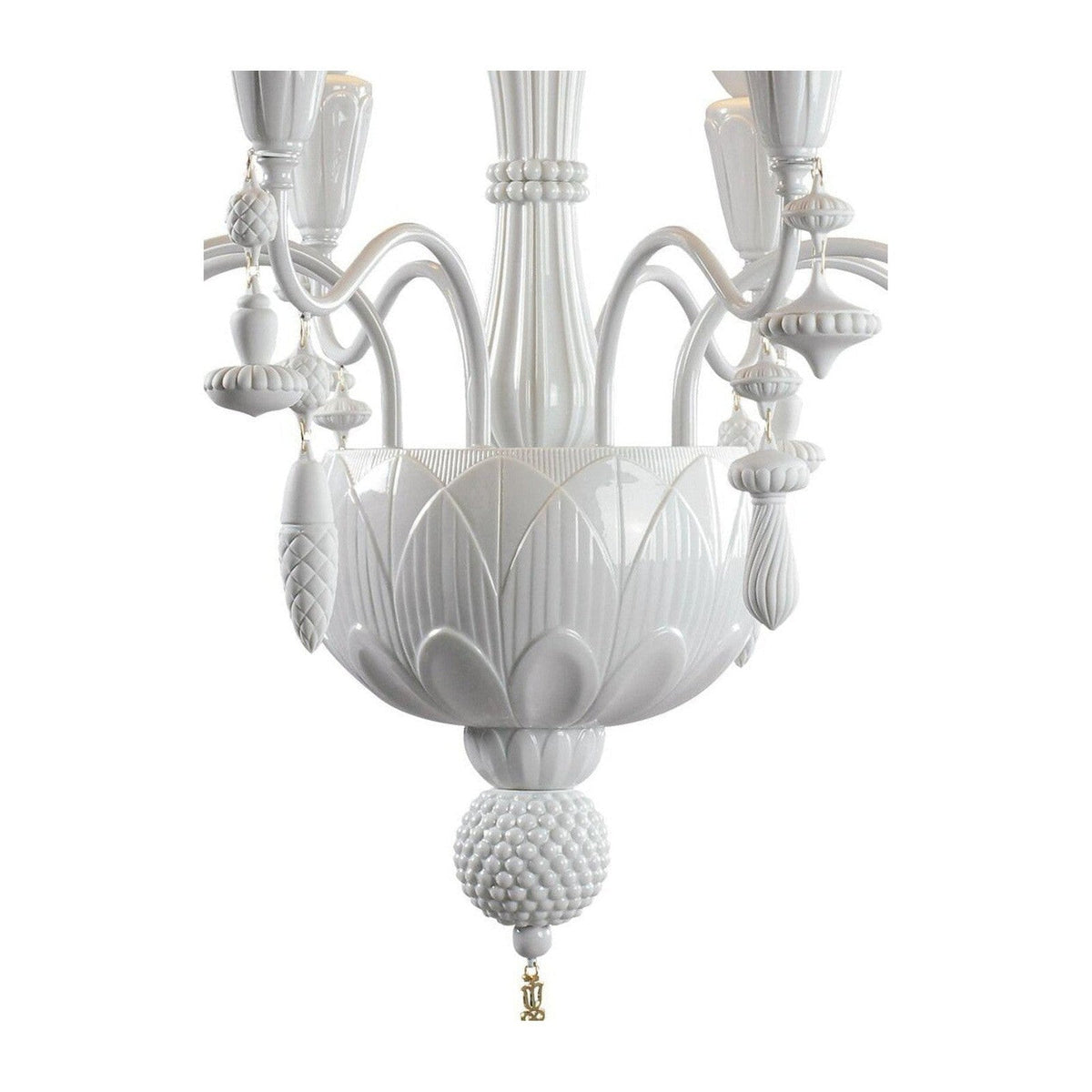 Eight-Light Porcelain Botanical Chandelier