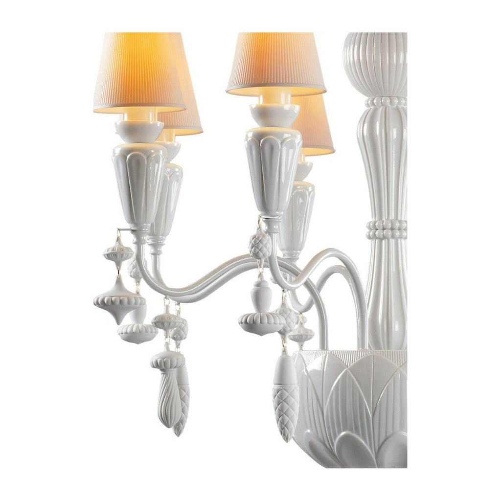 Eight-Light Porcelain Botanical Chandelier