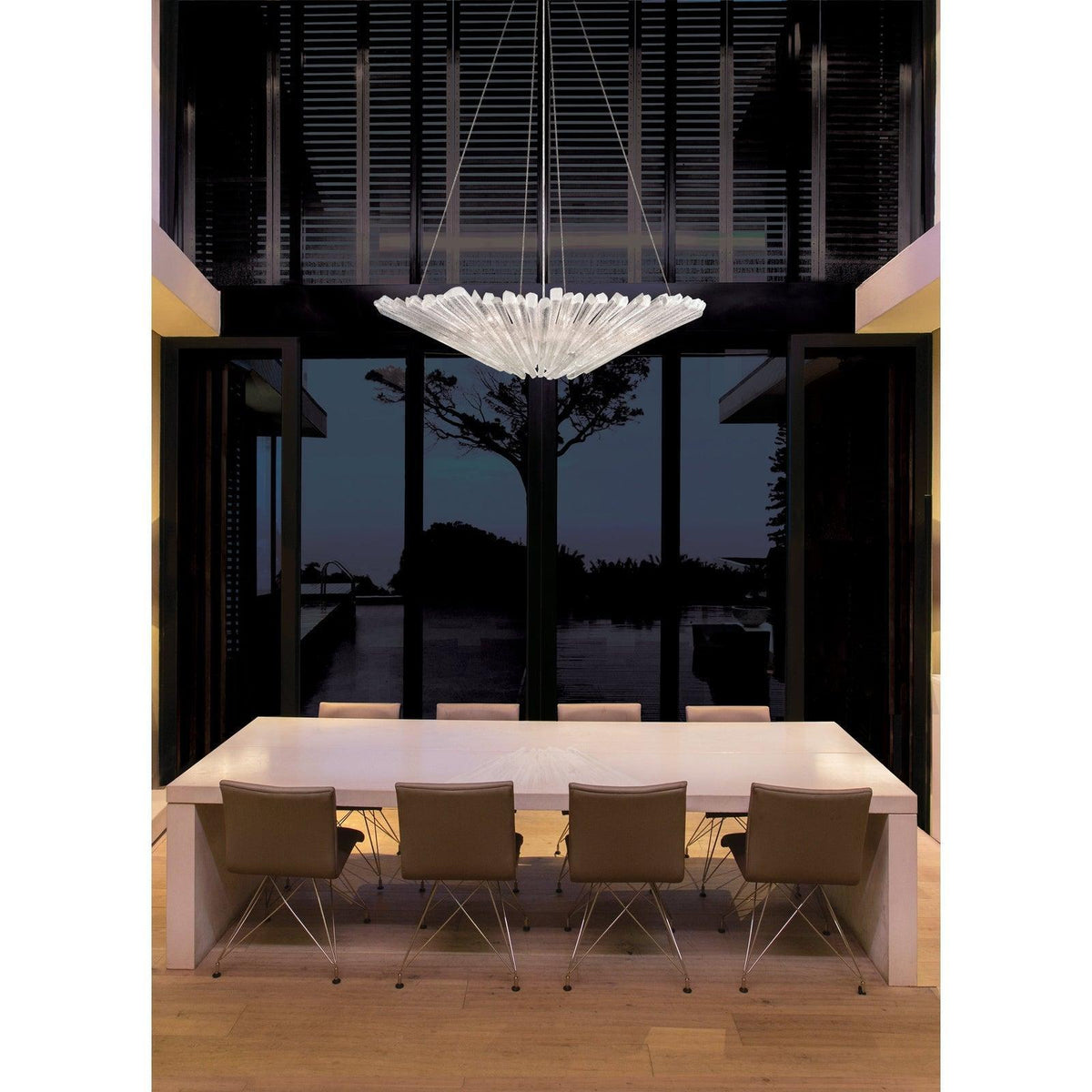 Hand-Polished Quartz Crystal Pendant Light