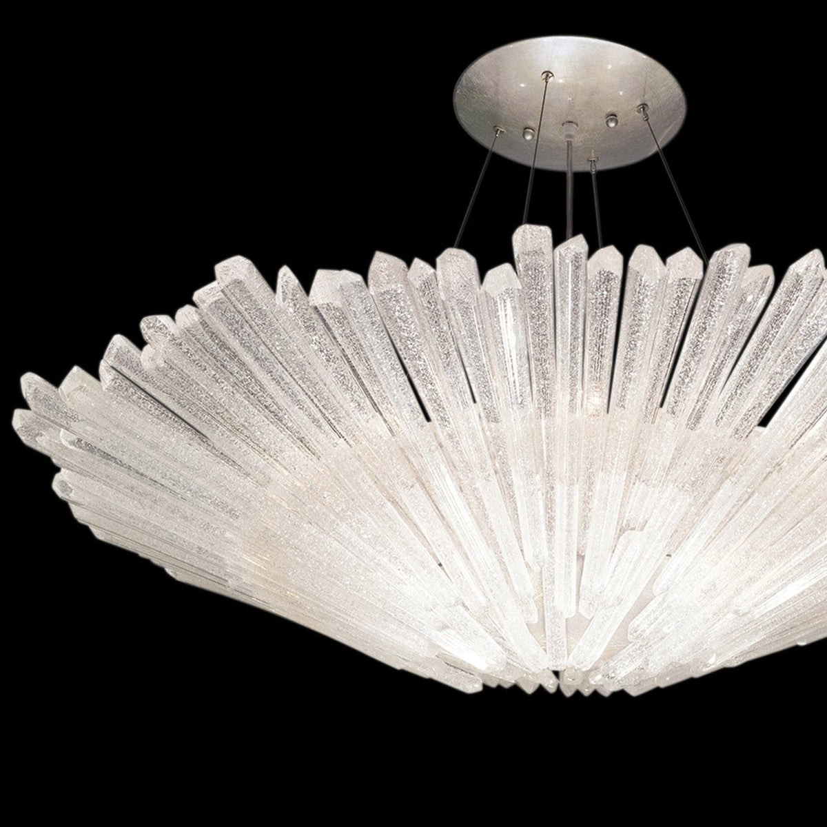 Hand-Polished Quartz Crystal Pendant Light
