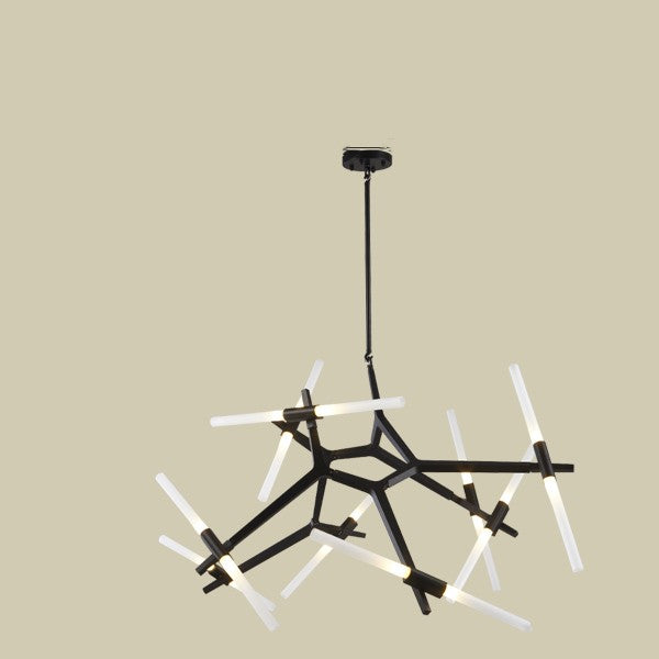 Irregular Multi-Light LED Branch Chandelier / Black / 14heads / Remote control infinitedimming