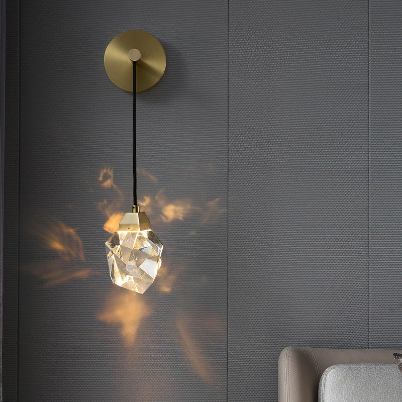 Platinum Copper Crystal Wall Light