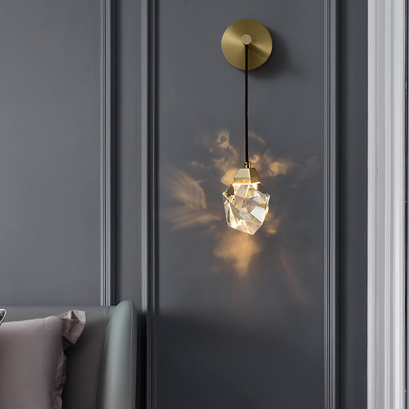 Platinum Copper Crystal Wall Light