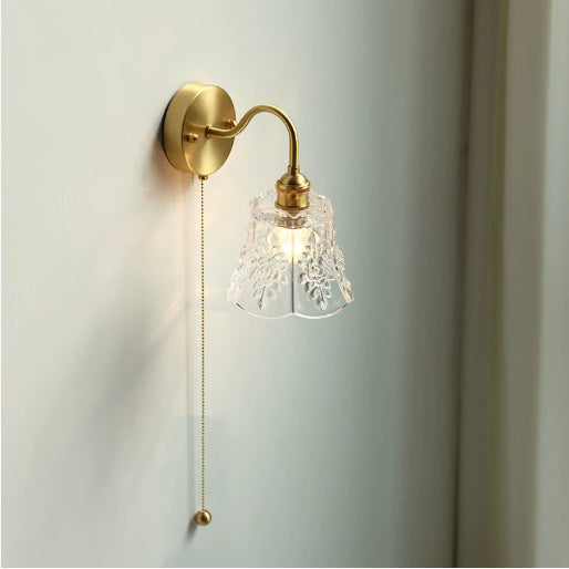 Glass Pumpkin Wall Light for Bedside and Hallway