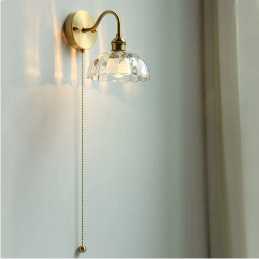 Glass Pumpkin Wall Light for Bedside and Hallway